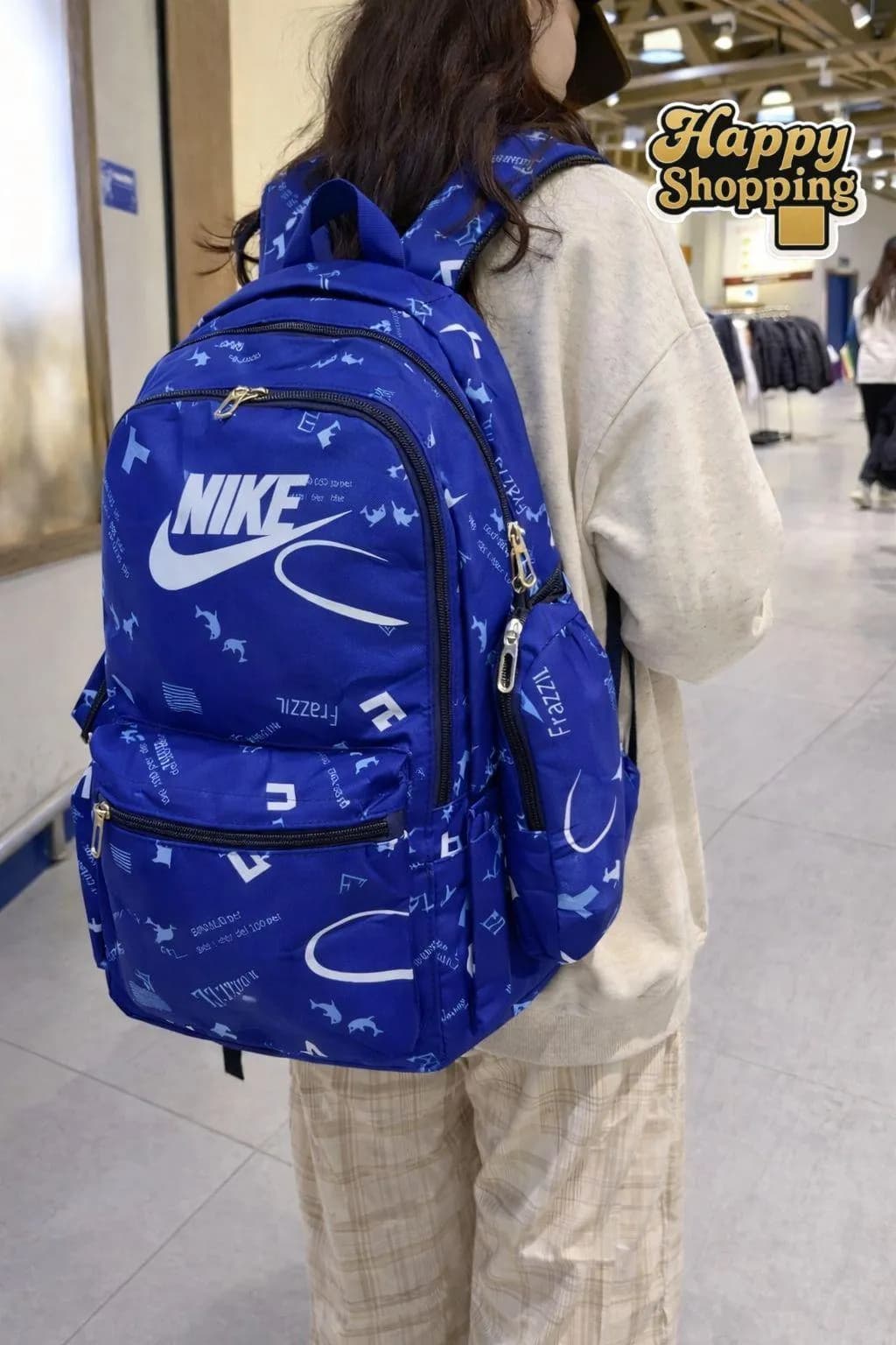 Nike Blue Student Backpack with Side Pouch