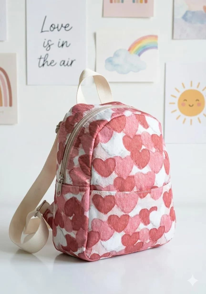 Medium Colorful Tropical Print Backpack for Girls