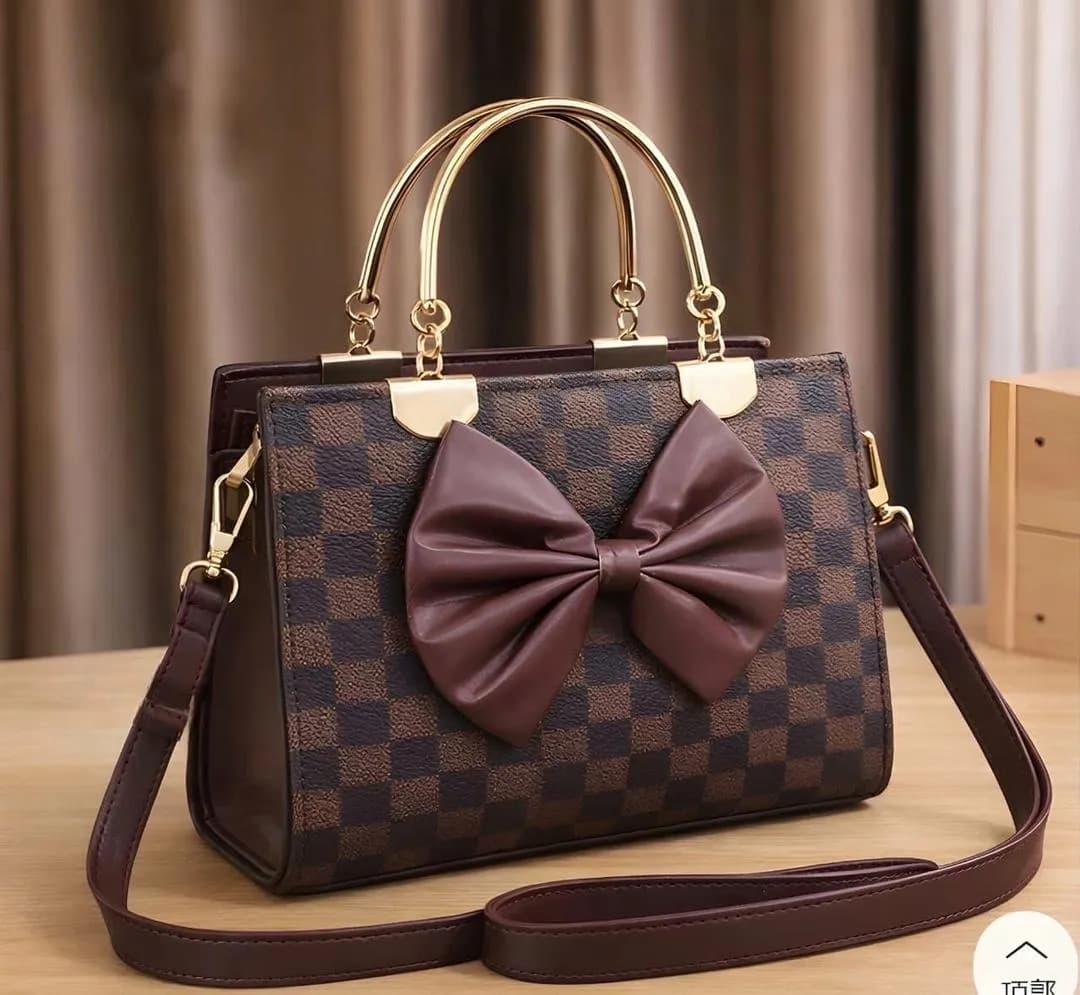 Stylish Bow Bag with Long Belt & Center Zipper