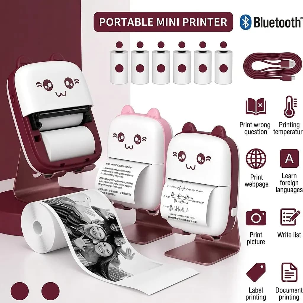 Cat-themed Pocket Printer for Daily Use