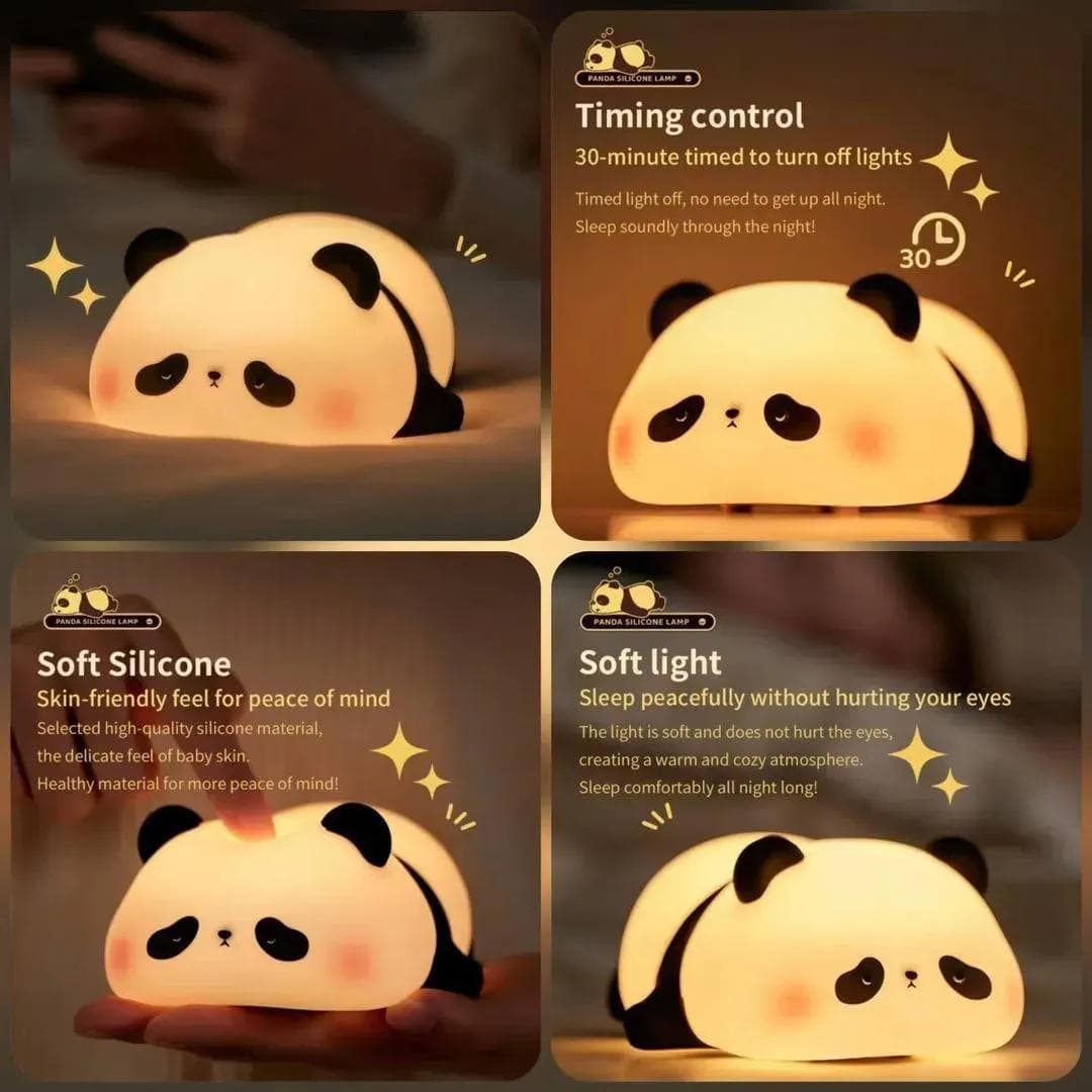 Panda LED Lamp 8 Colors for Kids Room Night Light