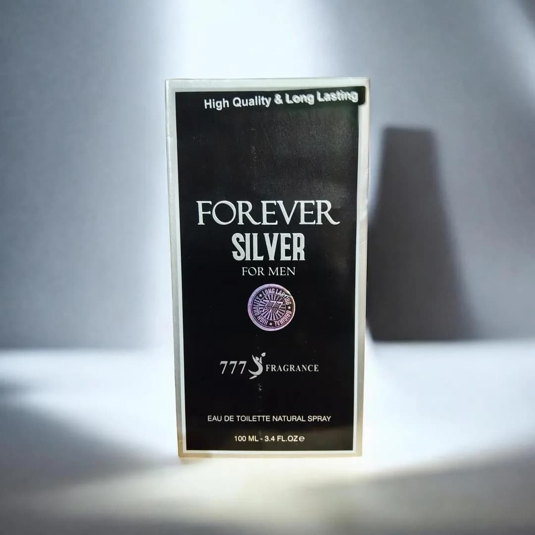 Forever Silver For Men 777 Perfume 100ml Silver Bottle