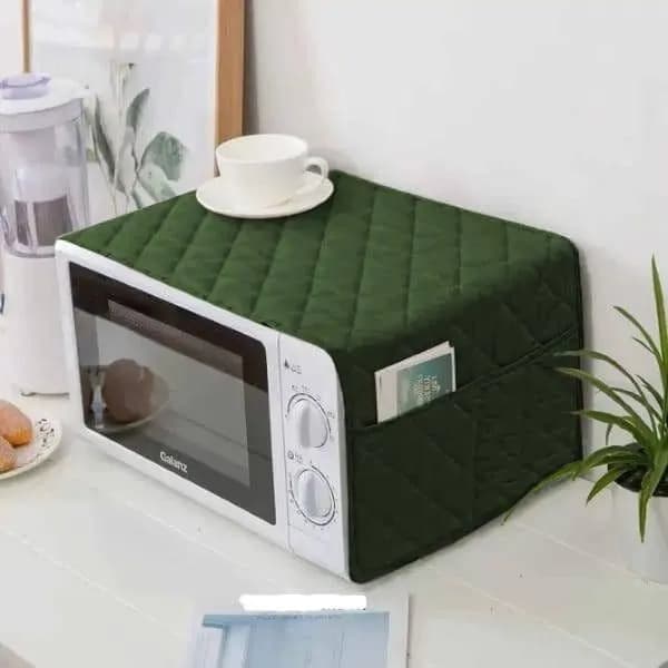 1 Pc Crystal Cotton Quilted Microwave Oven Cover