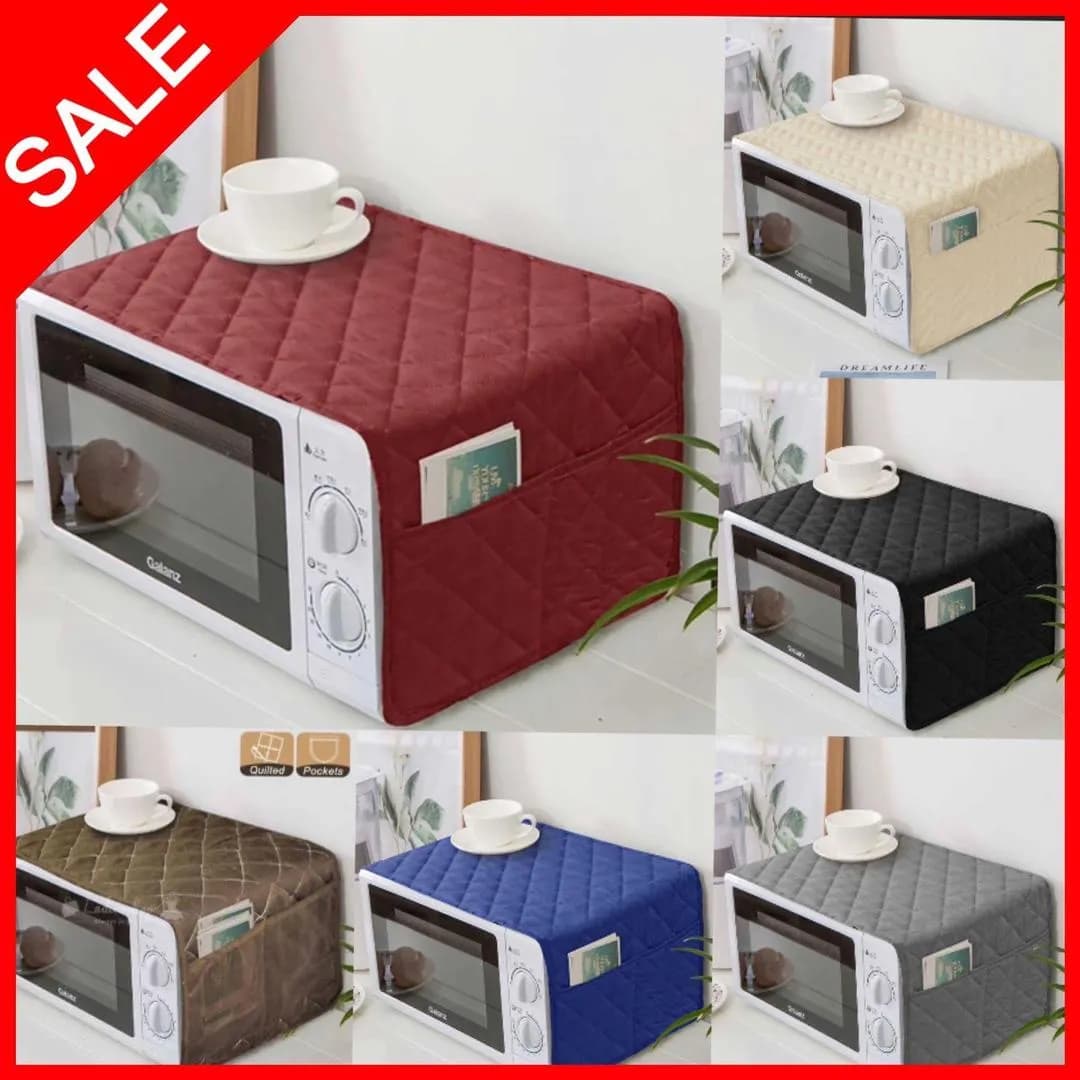 1 Pc Crystal Cotton Quilted Microwave Oven Cover