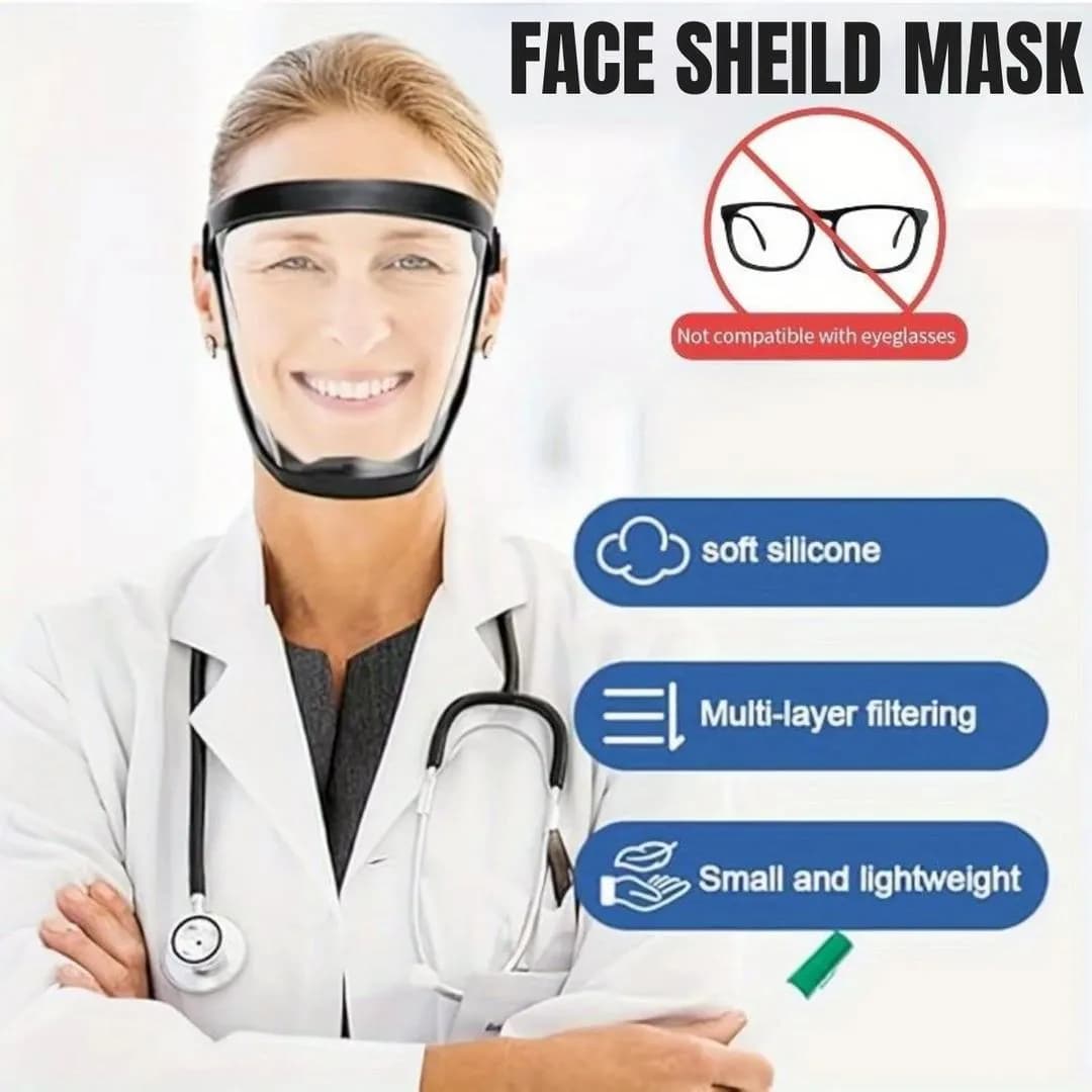 Face Shield Mask ABS Plastic Lightweight Multi-Layer Filter