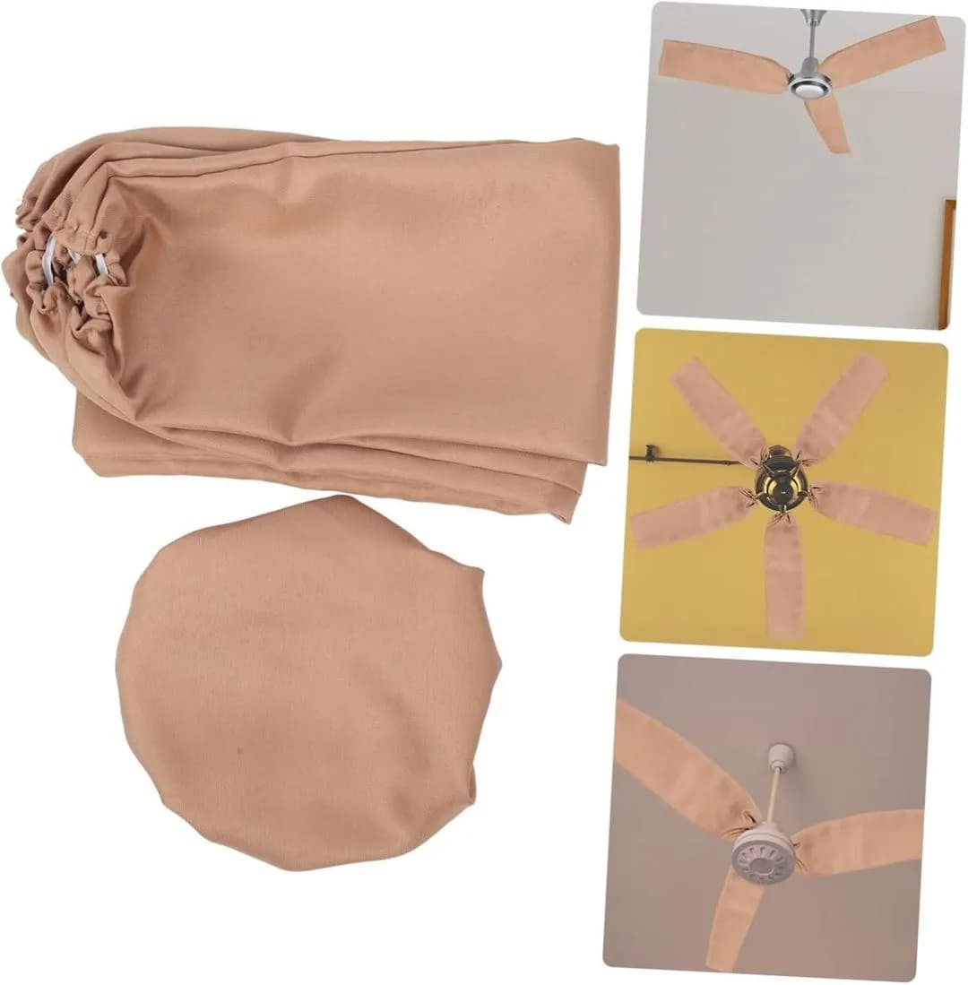 Ceiling Fan Blade Covers Brown Non-Woven 3-Piece Set