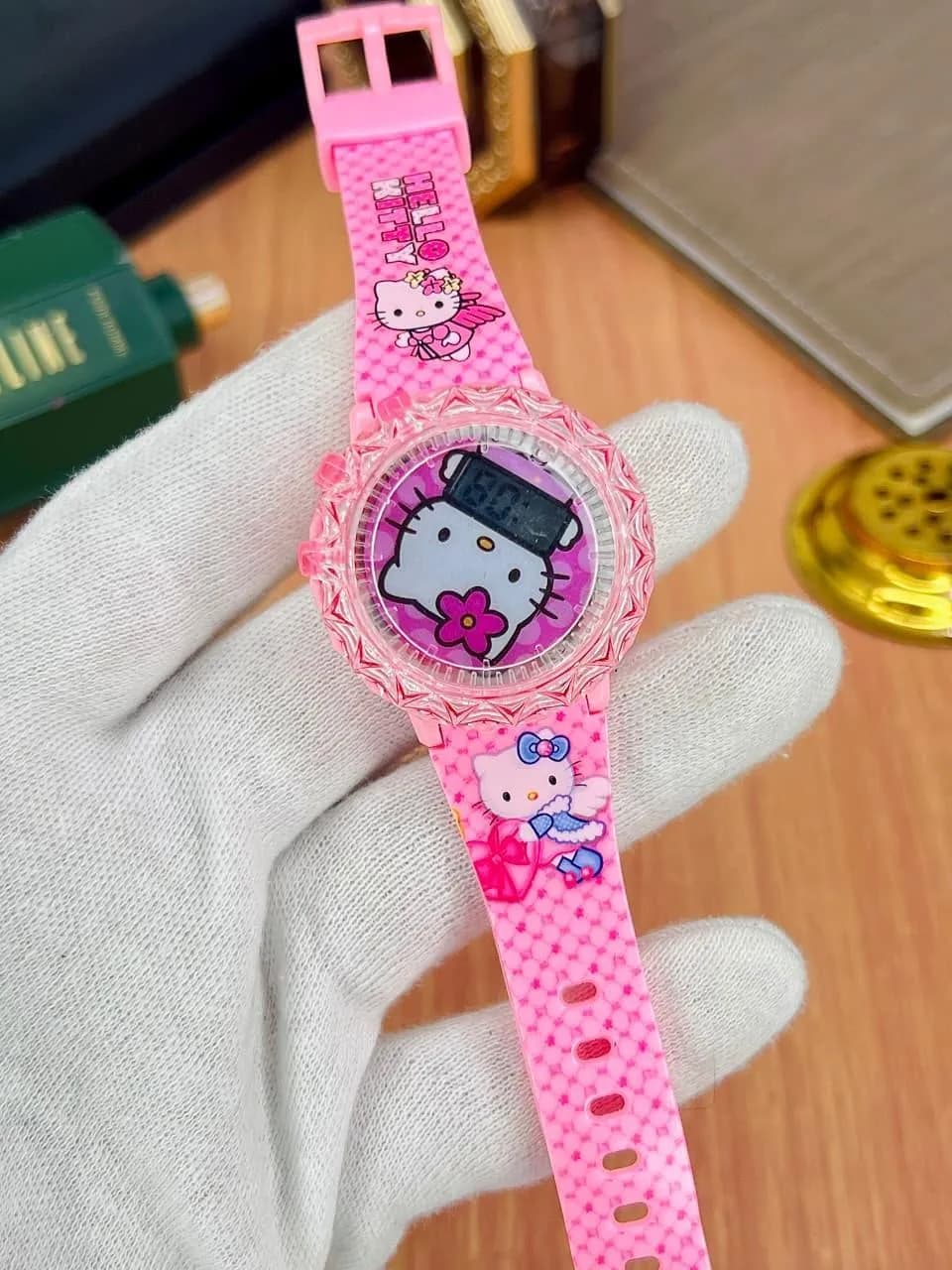 Pink Cartoon Watch for Girls 3-5 Years