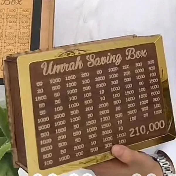 Umrah Saving Box Wooden Brown 210,000 Rsd