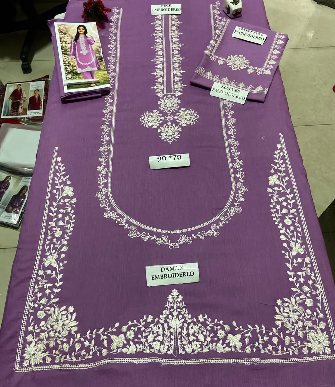 2 Pcs Women's Unstitched Embroidered Suit