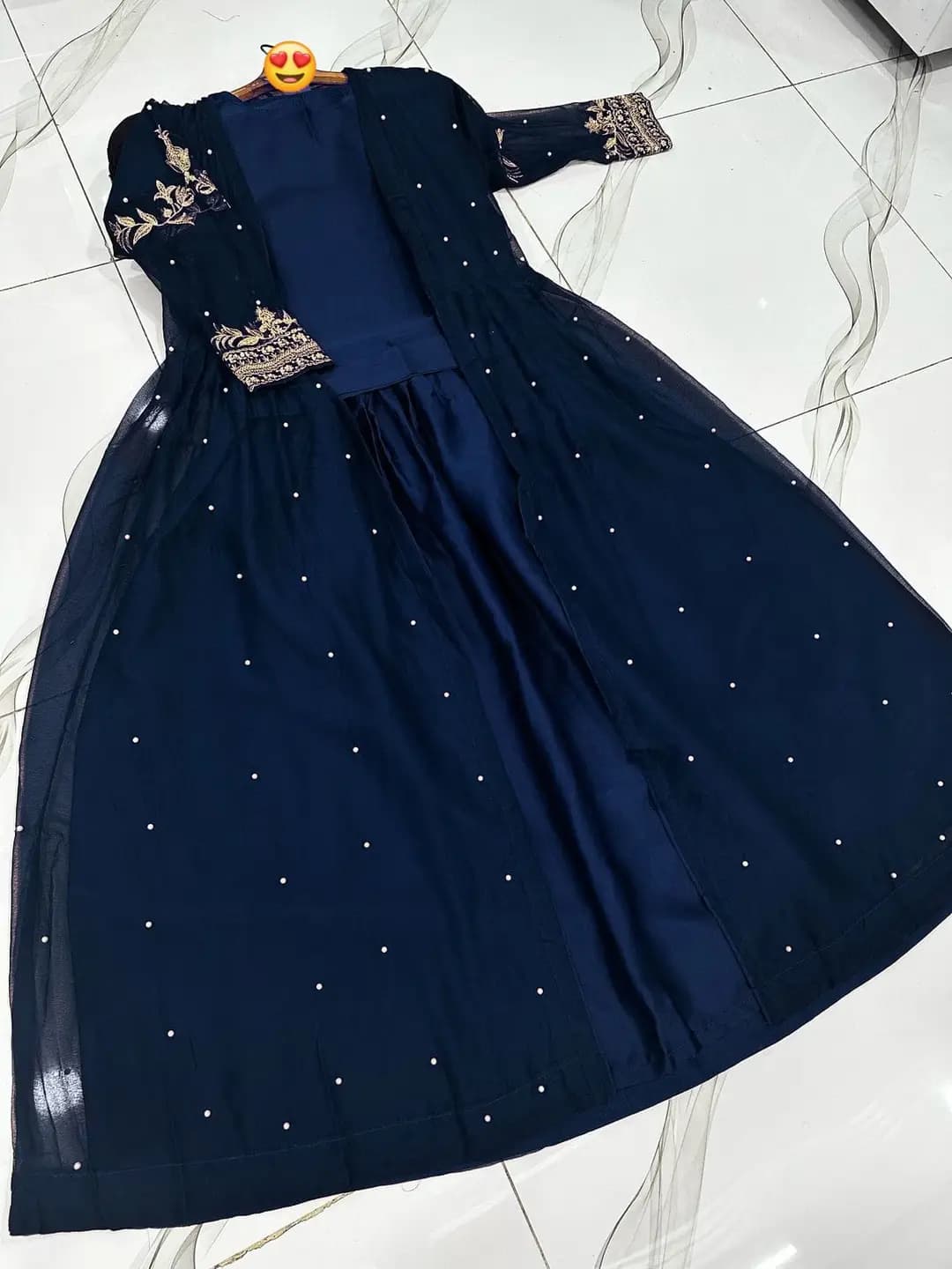3 Pcs Women's Stitched Shamoz Silk Plain Gown Suit