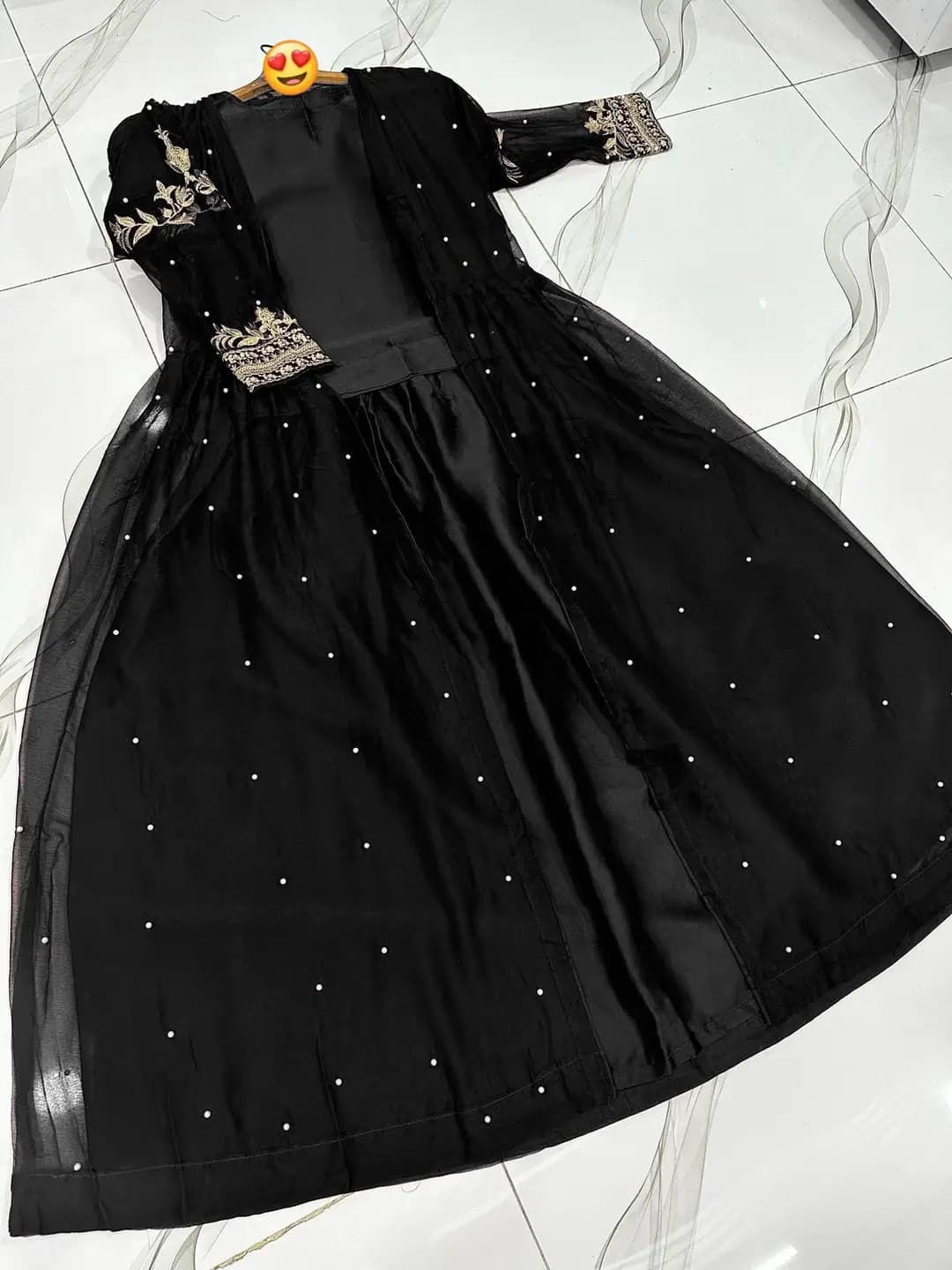 3 Pcs Women's Stitched Shamoz Silk Plain Gown Suit