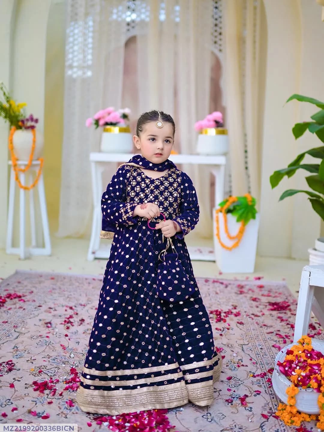 Kids Eid Maxi Dress 9MM Work Chiffon Dupatta
