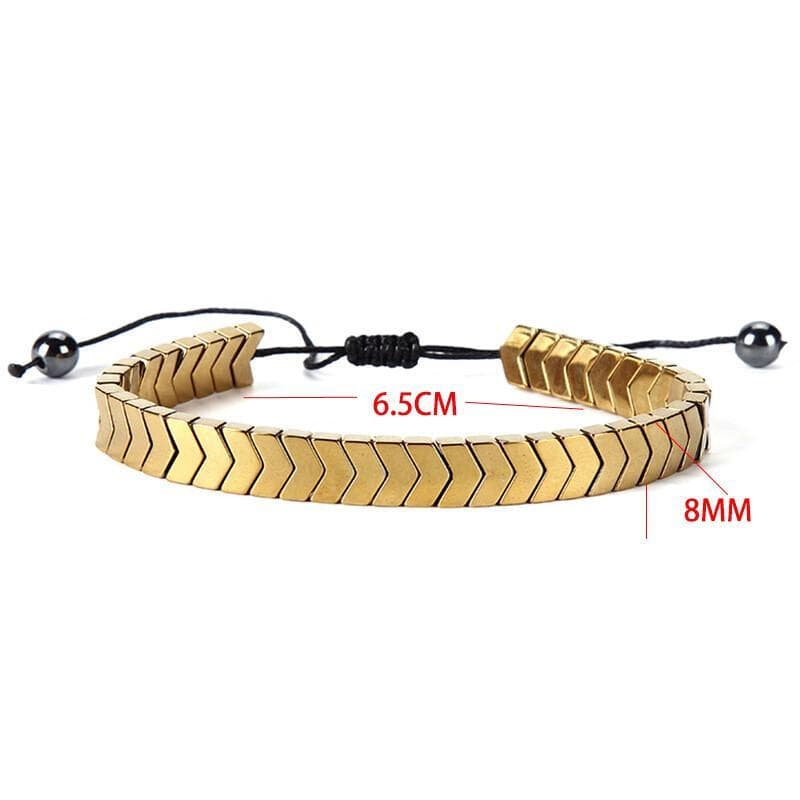 Men's Chevron Bracelet Crystal Silver Golden Black Adjustable