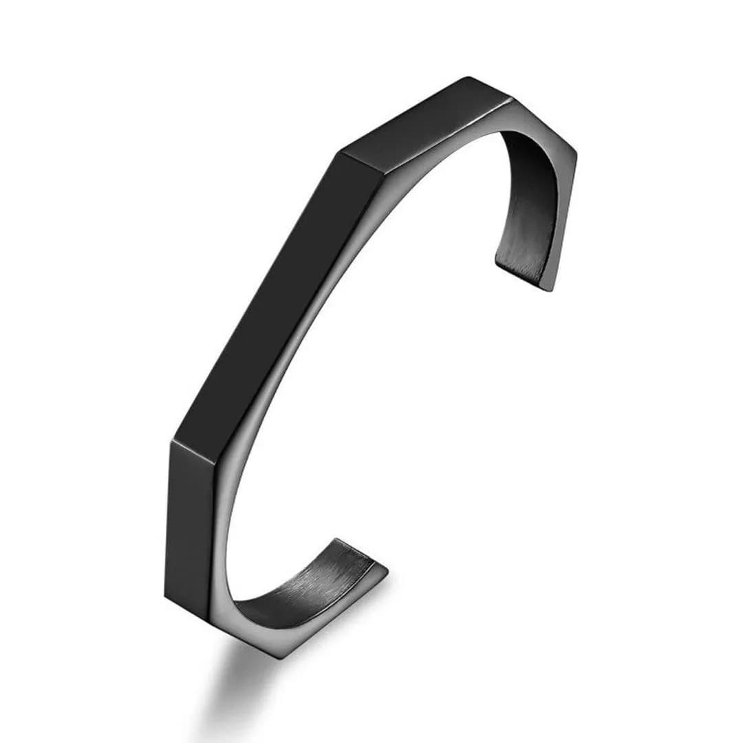Silver Hexagonal Kara Bangle for Men Women