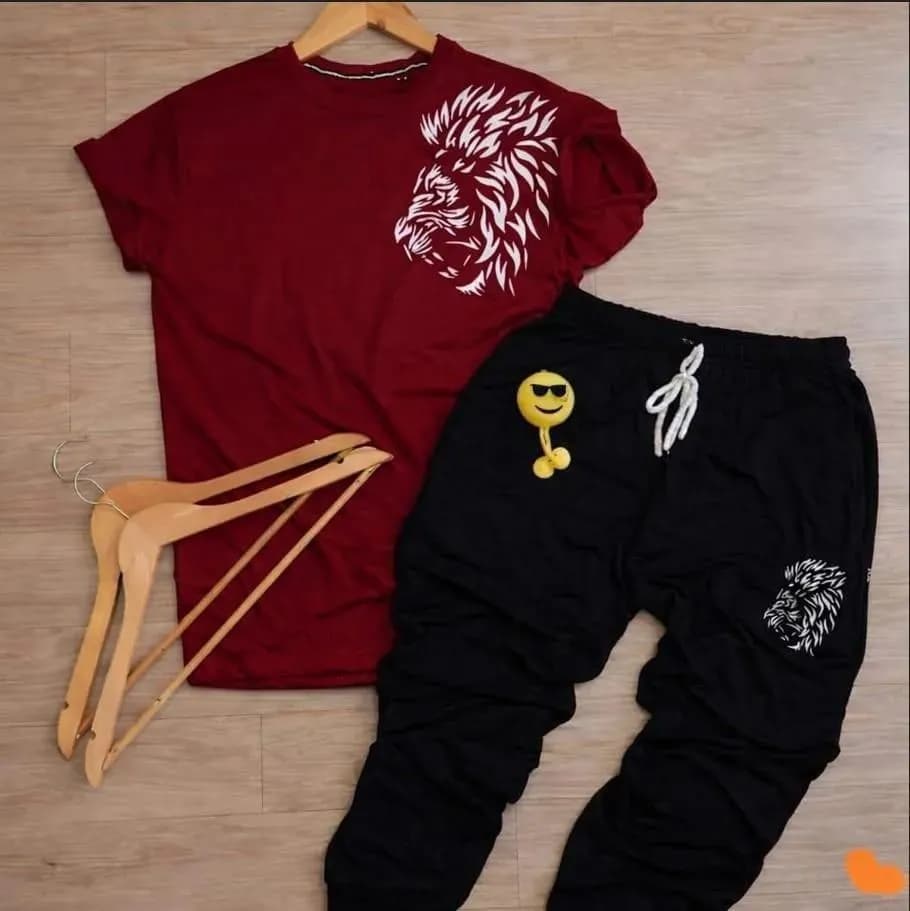 2 Pcs Men's Polyester Printed Track Suit