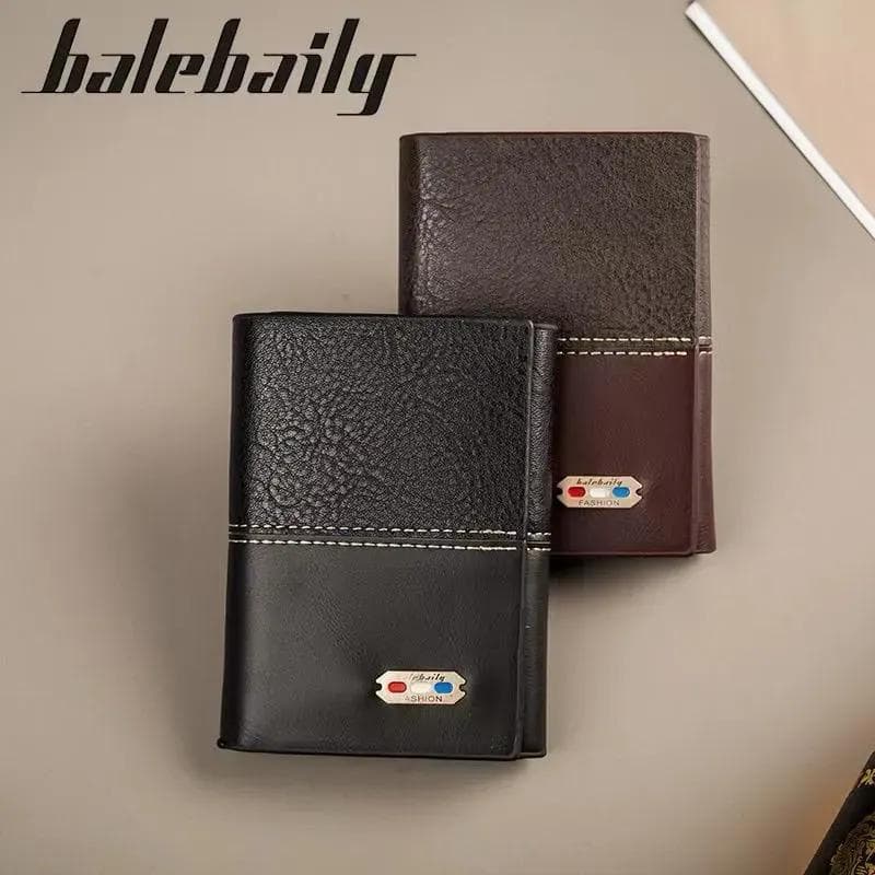 Men's Leather Wallet Trifold Black, Brown