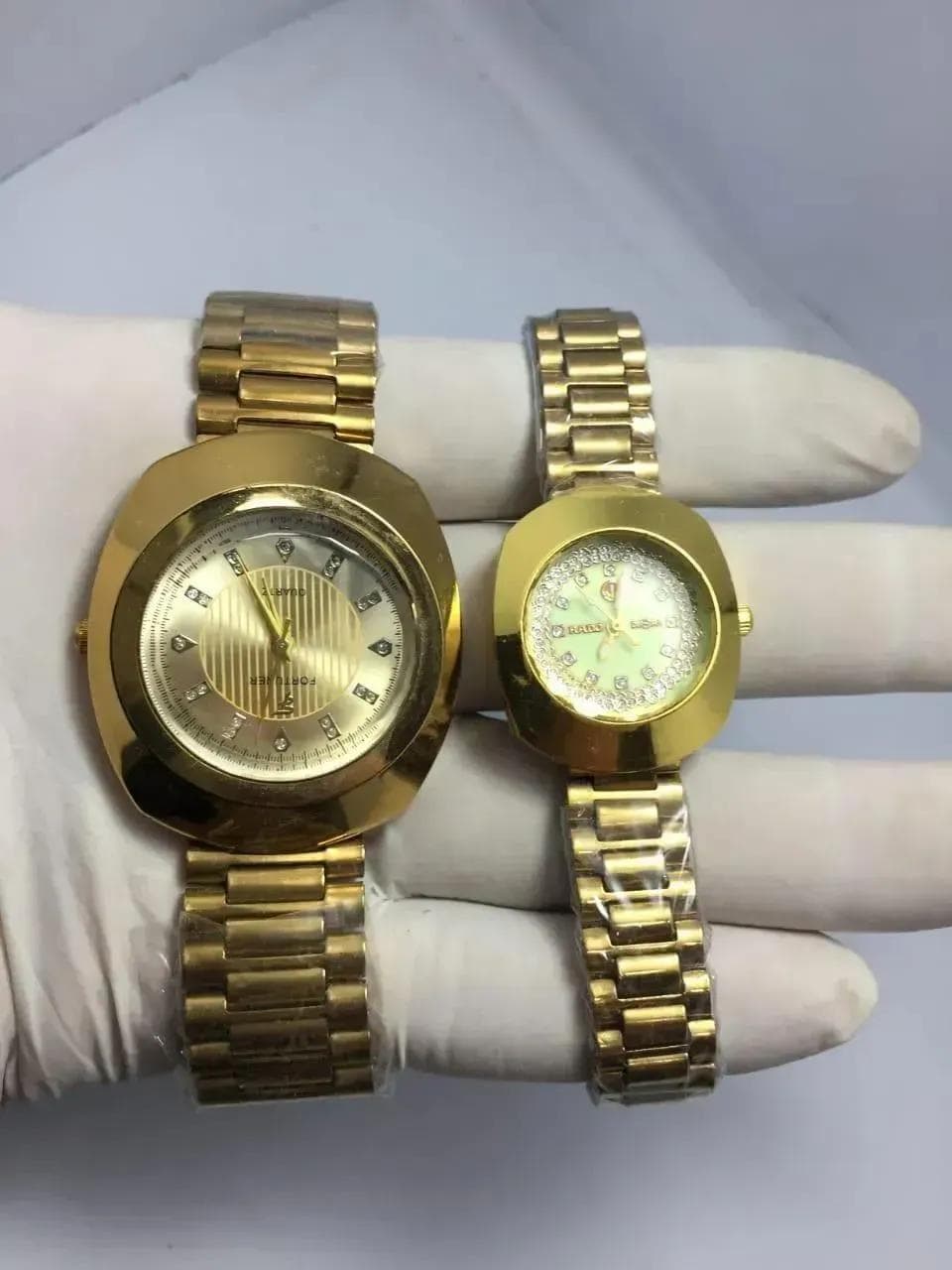 Gold Watch Set for Women with Chain Strap