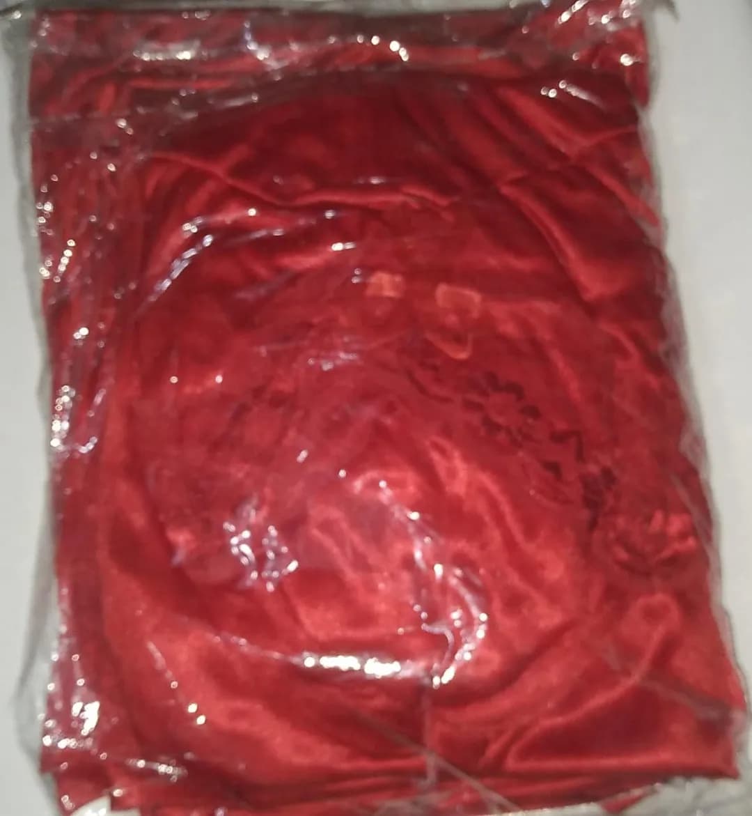 Red Silk Lace Nightgown Set with V-Neck