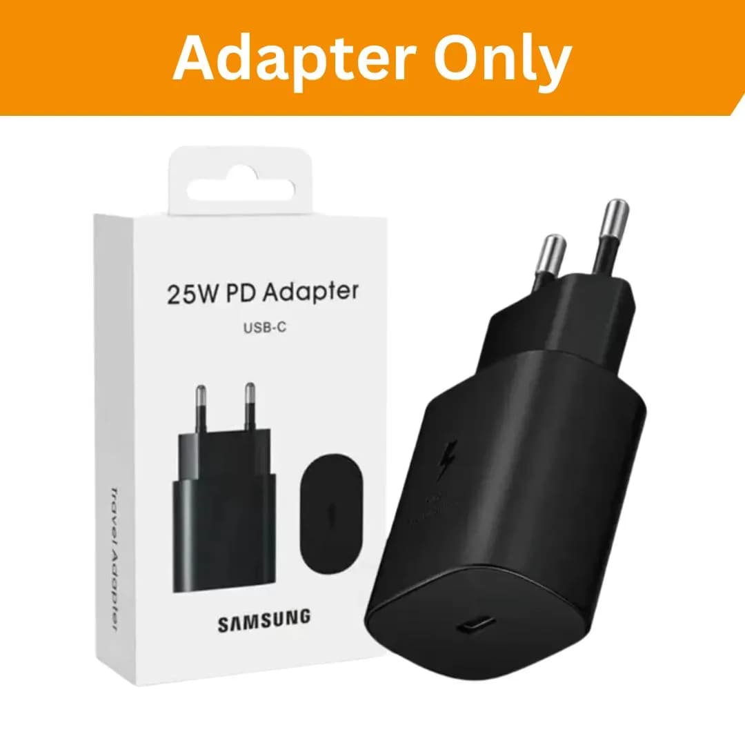 25W PD USB-C Adapter for Samsung Phone Black