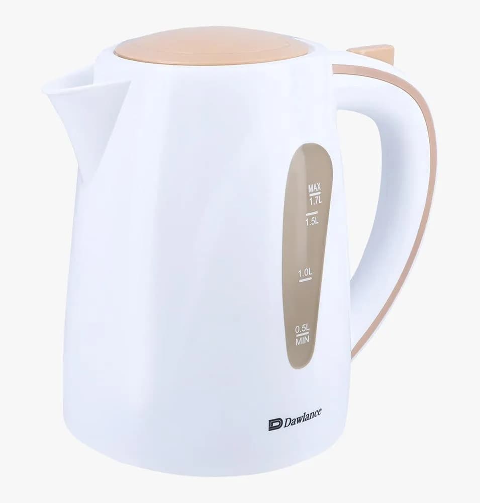 Electric Kettle White Beige 1.7L Auto Shut Off
