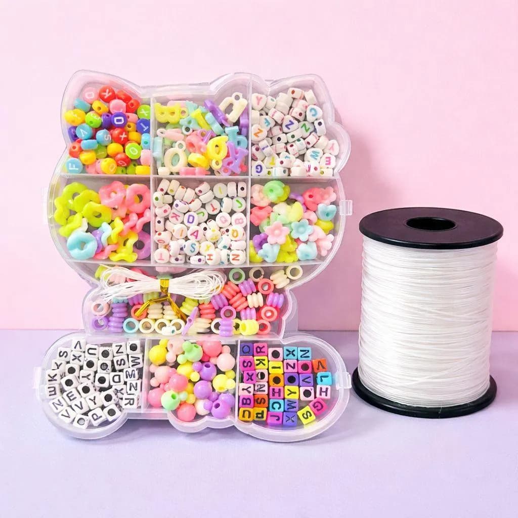Colorful Beads & Spool for DIY Jewelry Making