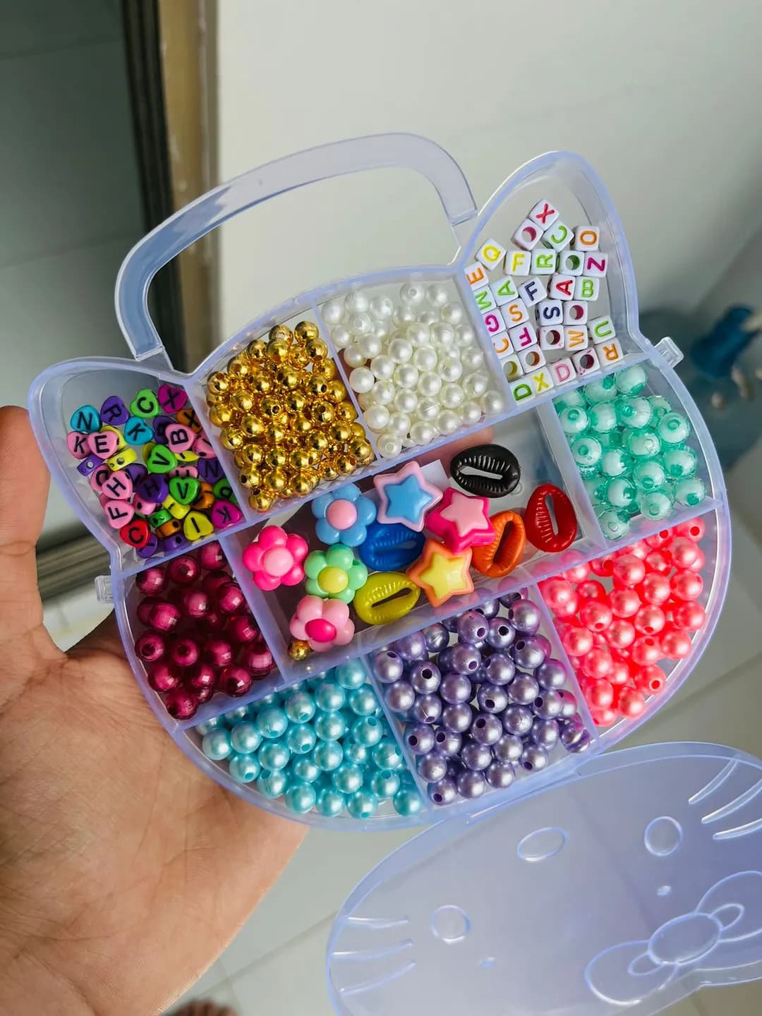 Multicolor DIY Jewellery Beads with Elastic Thread Roll