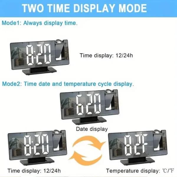 LED Alarm Clock Projector