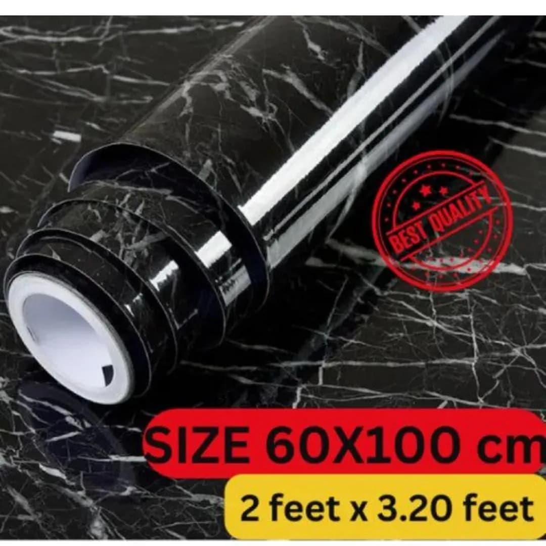Black Marble Self-Adhesive Kitchen Countertop Sheet