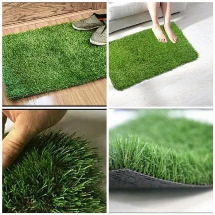 Green Grass Door Mat 25x14 Inch Foldable Non-Slip