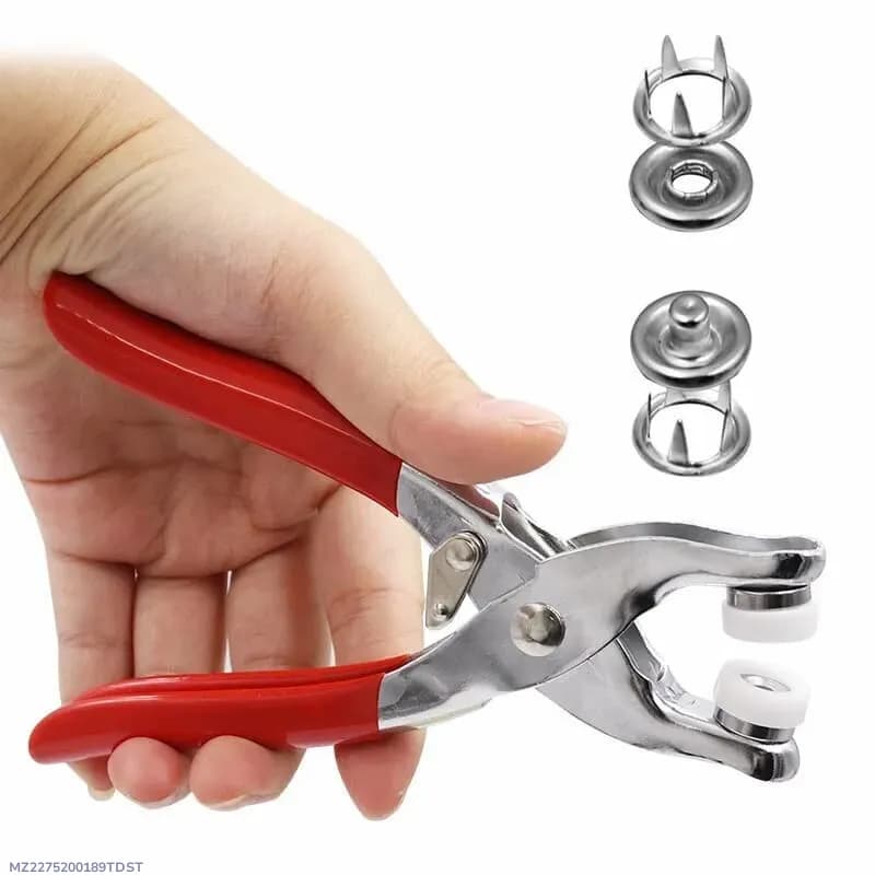 Red Tich Button Machine with 50 Free Buttons for Tailors