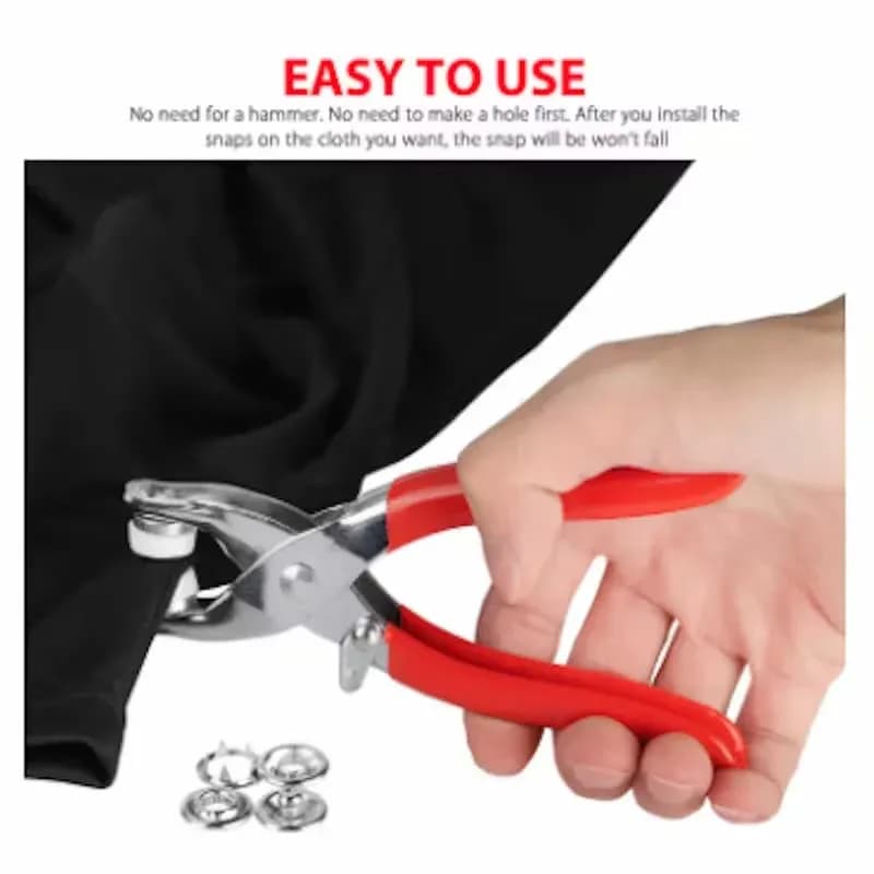 Red Tich Button Machine with 50 Free Buttons for Tailors