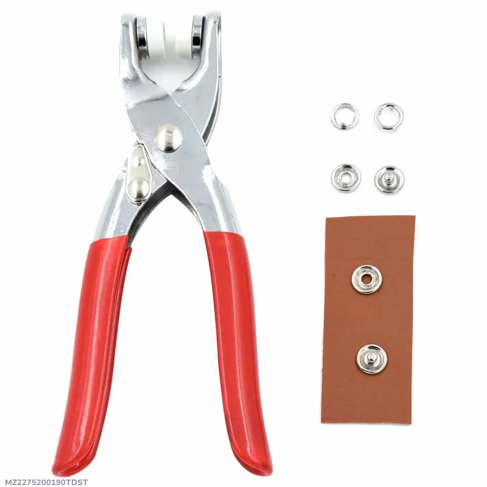 Red Tich Button Machine with 50 Free Buttons for Home Sewing