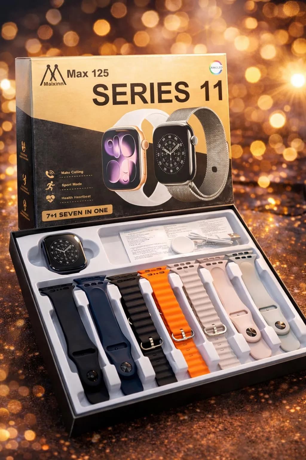 Series 11 Ultra Smartwatch 7 Straps Black Bluetooth 5.3