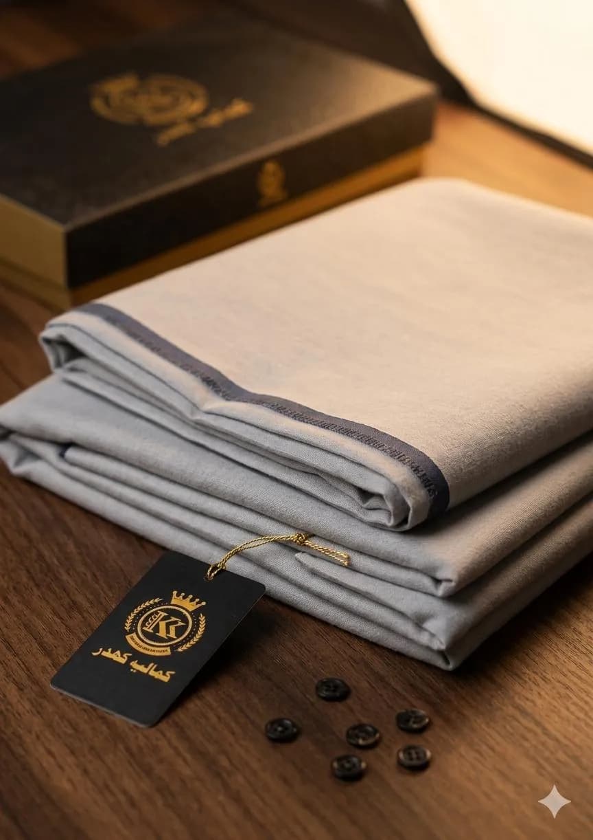 Men Khaddar Plain Grey Suit Summer
