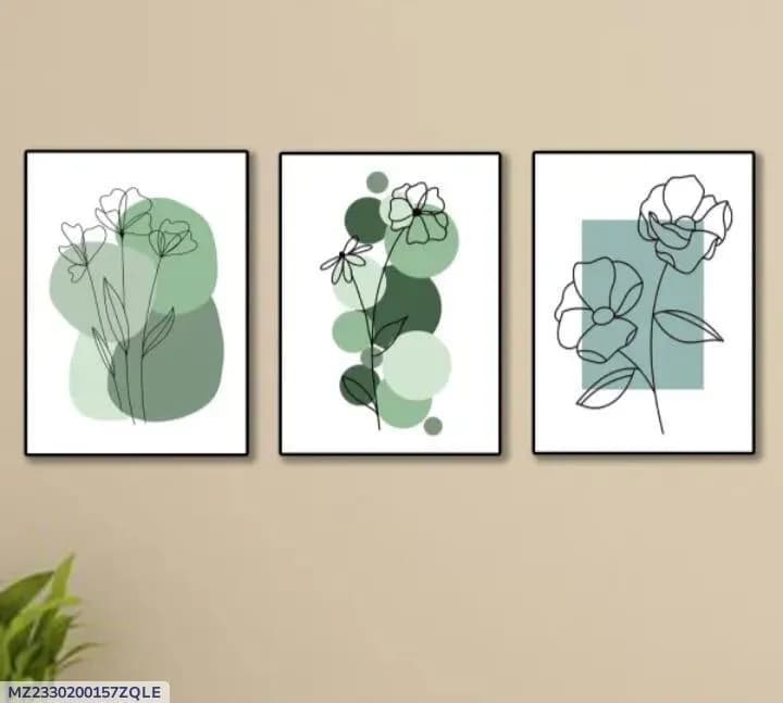 Set of 3 Flower Wall Art Frames for Home Office Decor