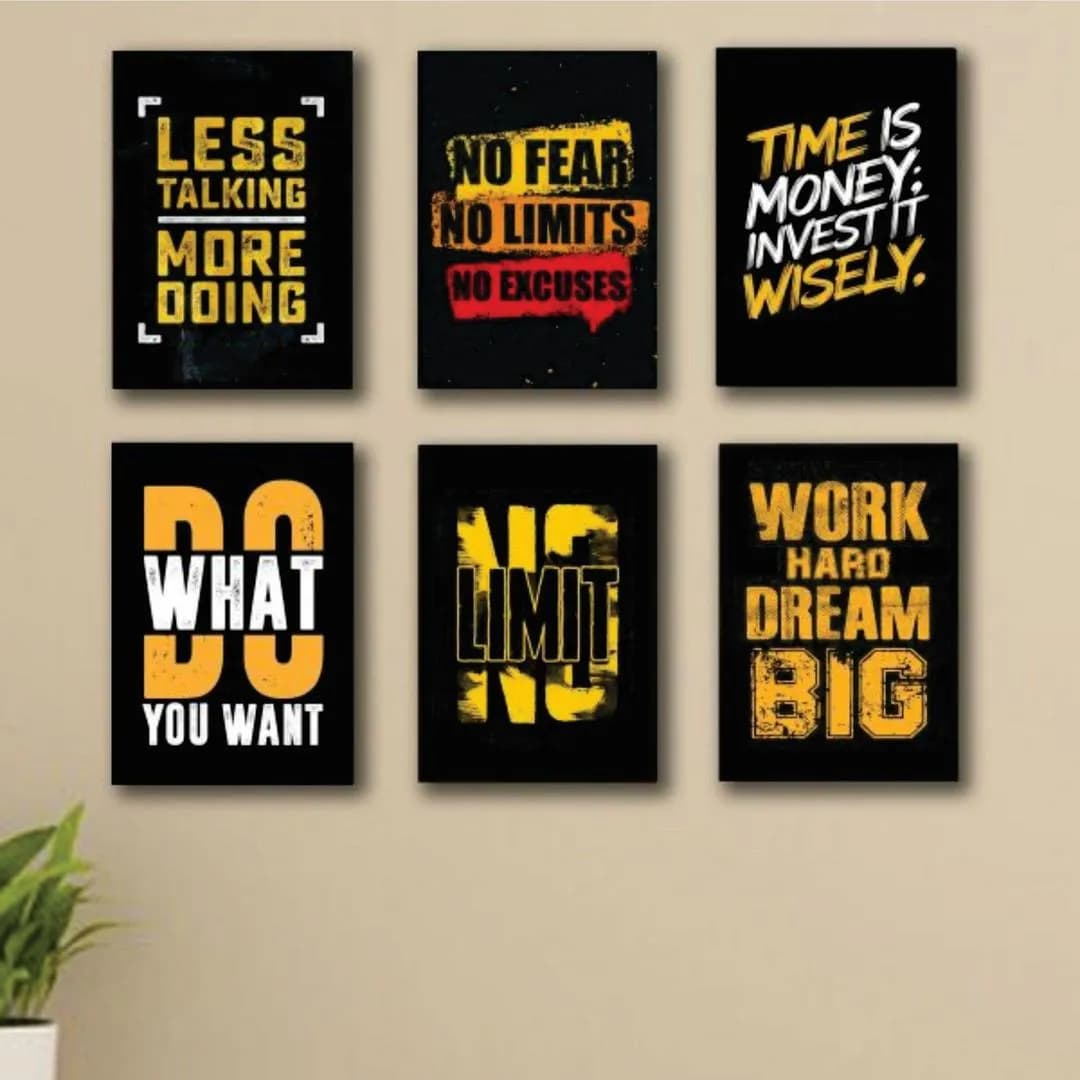 8x11 Inch Motivational Wall Art Tiles Set of 6
