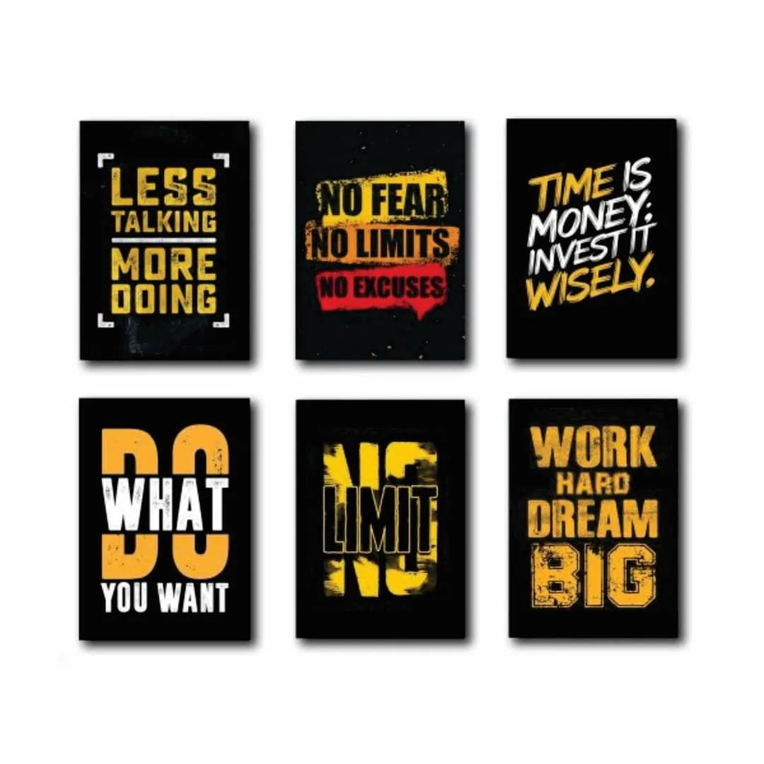 8x11 Inch Motivational Wall Art Tiles Set of 6