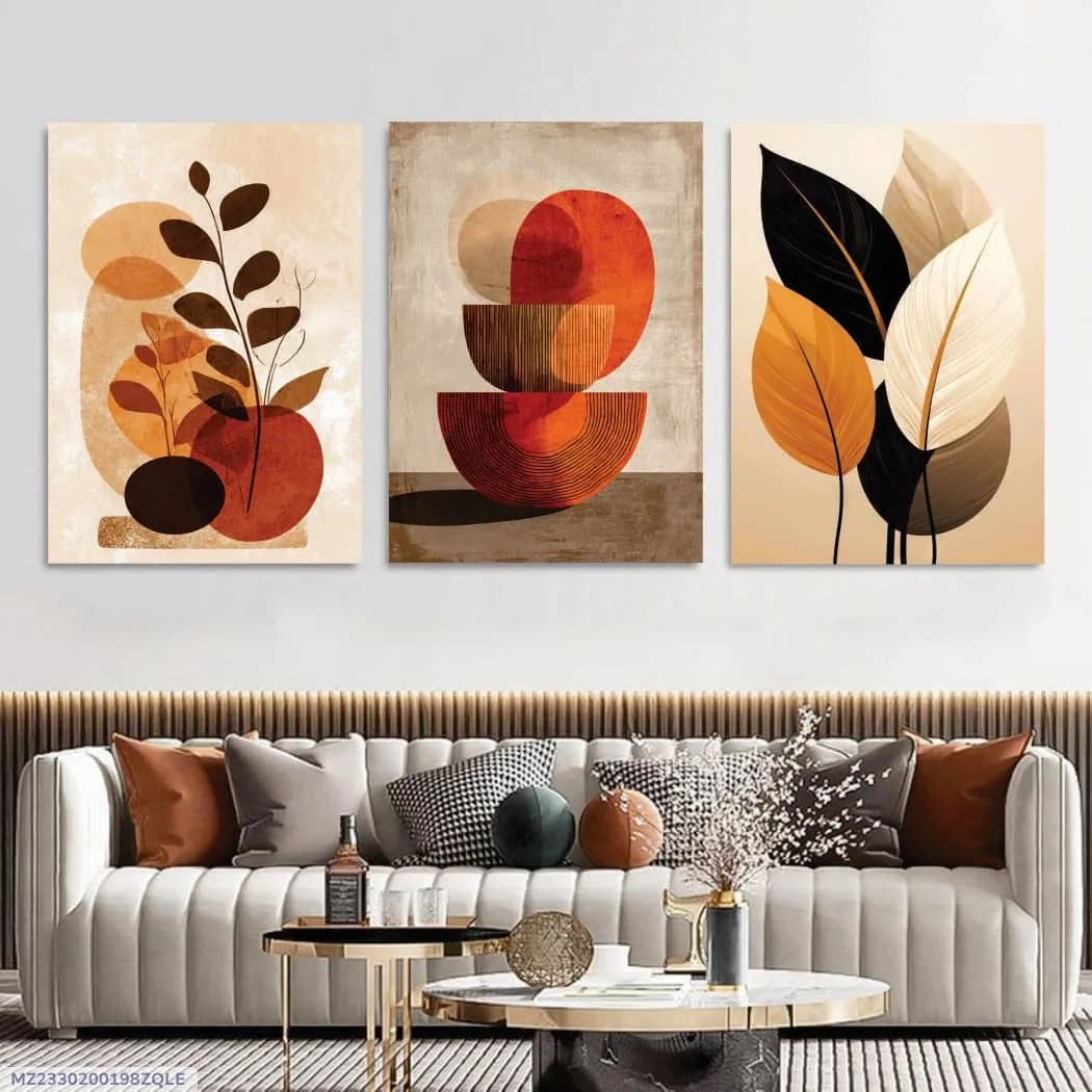 Abstract Art Wall Art 3Pcs 8x11 MDF Multicolor