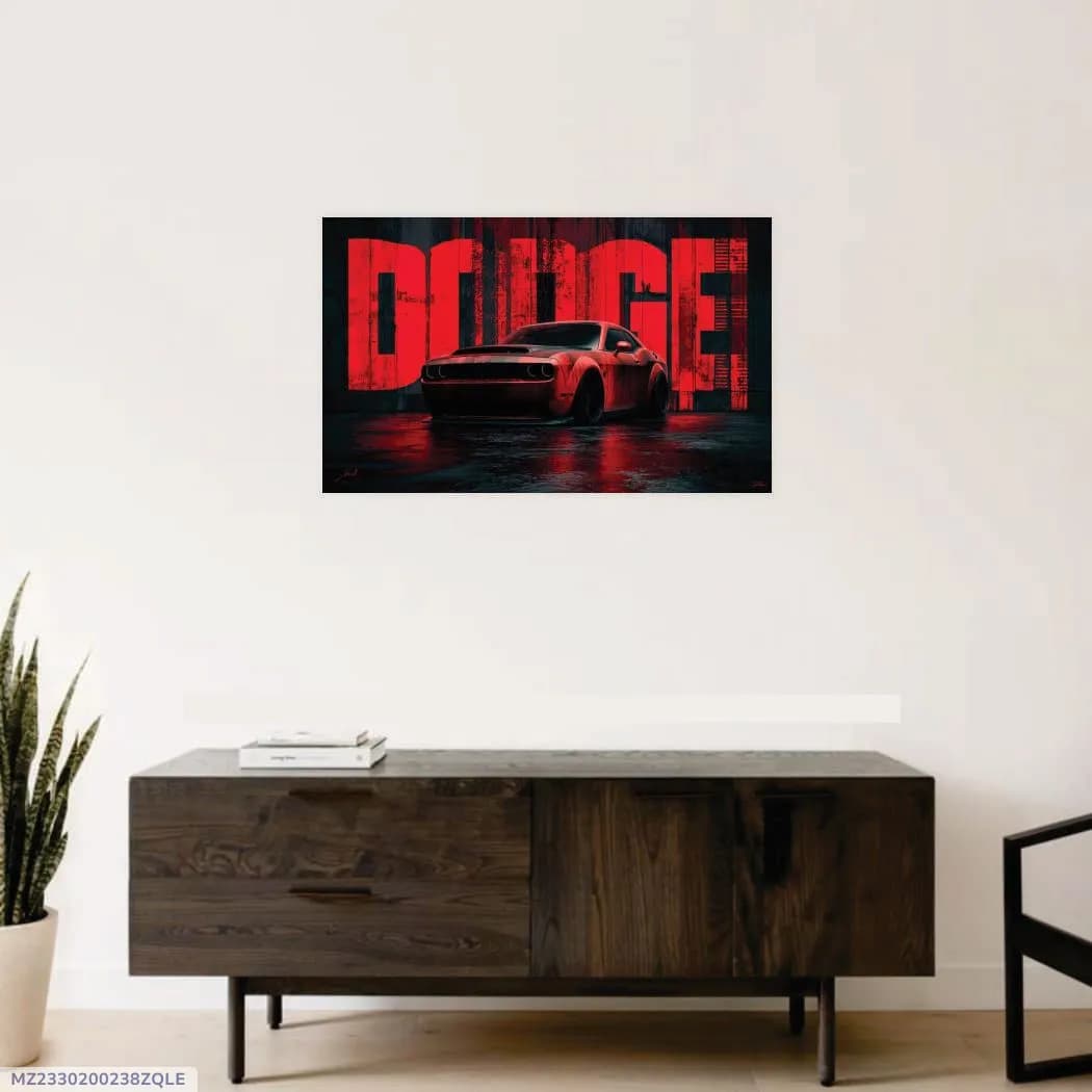 Doge Wall Art 11x16 Inch Red Black Paintings