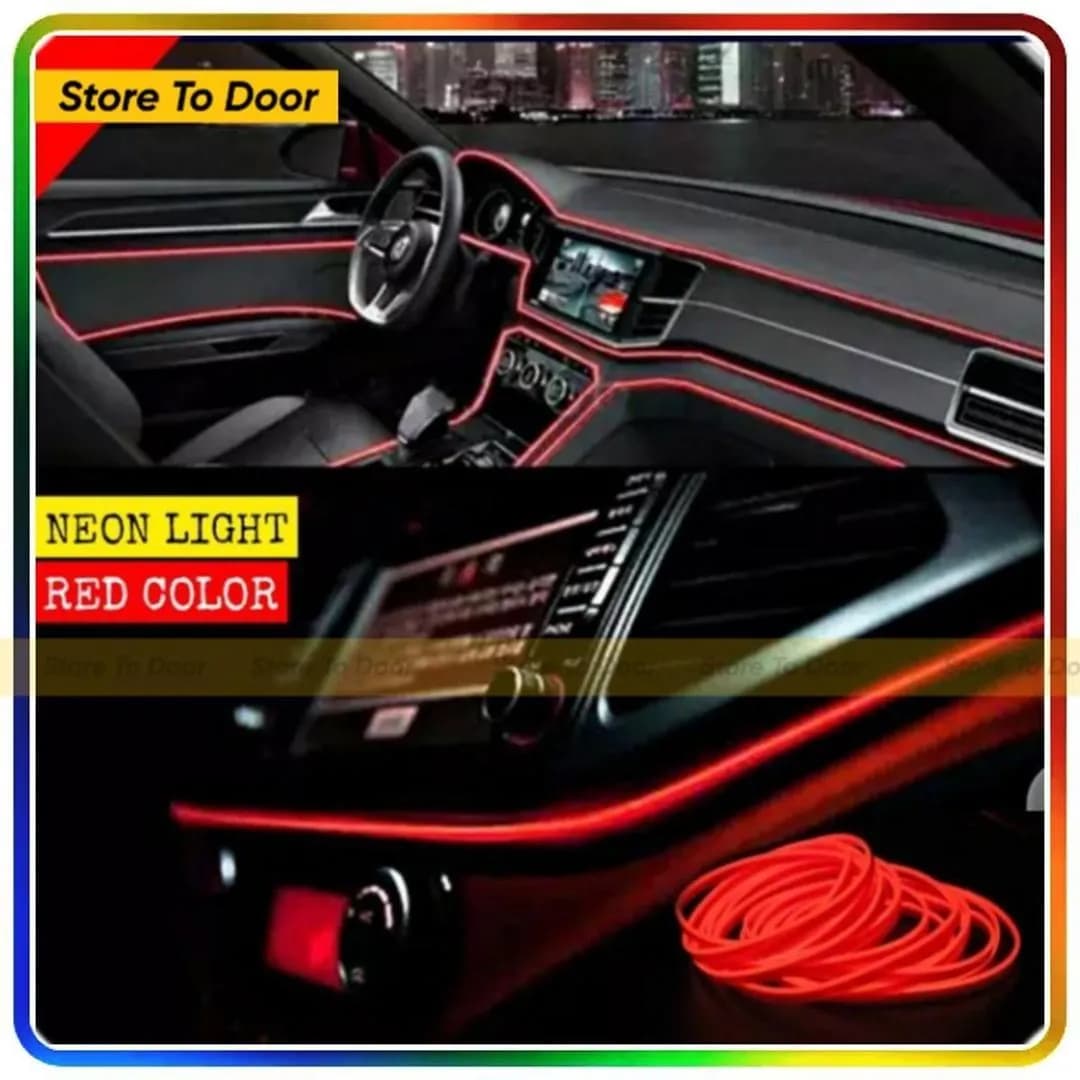 Red Neon Light Strip for Car Dashboard 2M