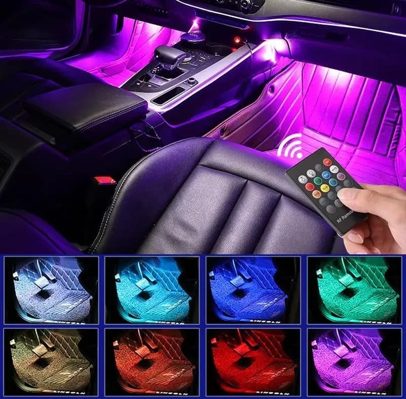 Car LED Decor Lamp Remote Control Multi Color