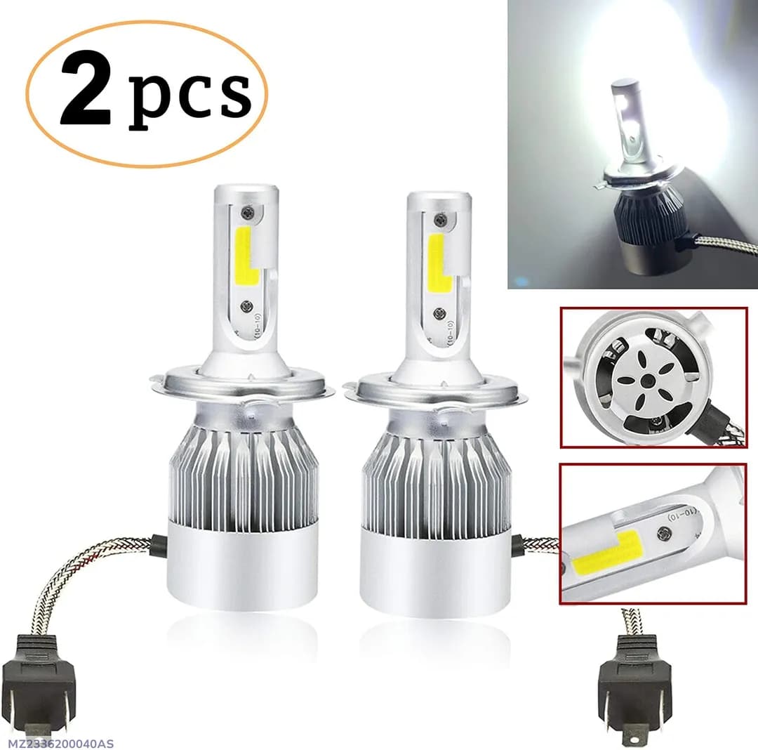 2pcs New C6 H4 LED Headlight Bulbs White Medium