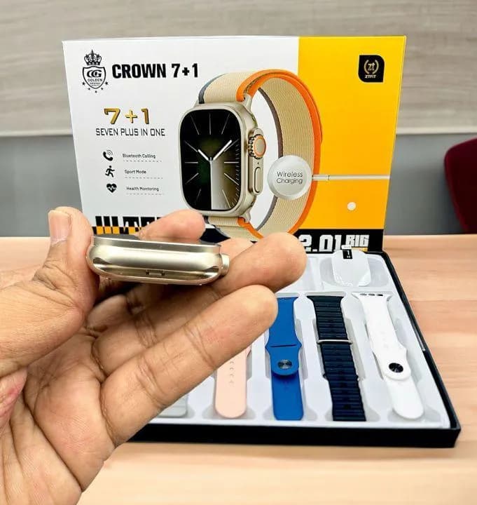 Crown Smart Watch Ultra 2 G-500 Silver 7-in-1 Fitness Tracker