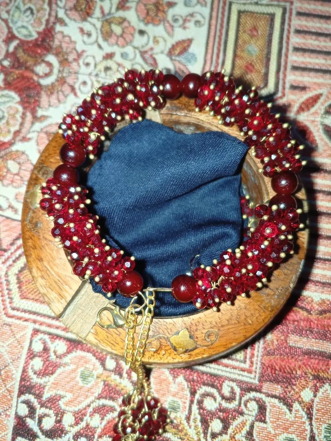 1 Pc Indian Design Gold Plated Crystal Gajrey