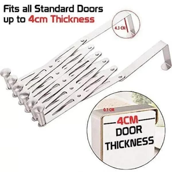 Expandable Stainless Steel Door Hanger 4cm Thick White
