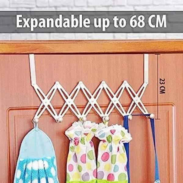 Expandable Stainless Steel Door Hanger 4cm Thick White