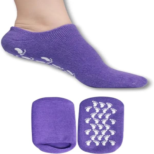 Purple Silicone Anti-Crack Foot Socks for Men Women