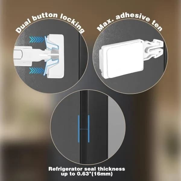 Double Button Fridge Lock 7cm ABS