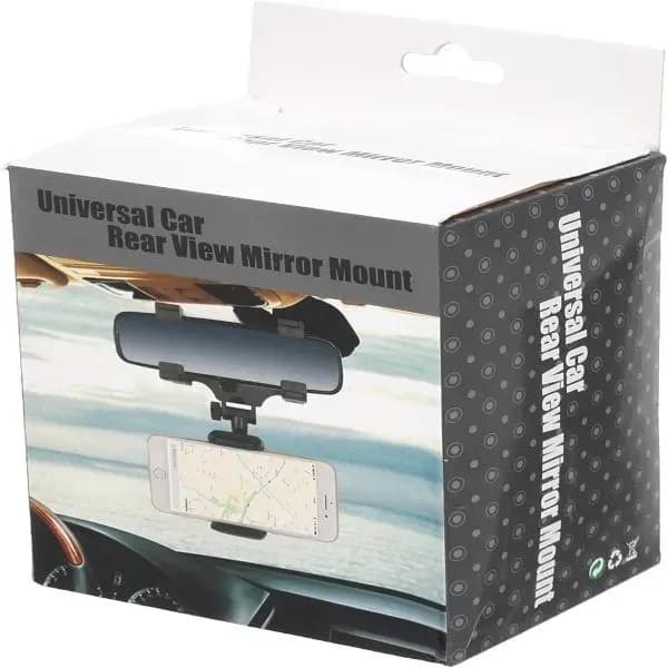 Universal Car Rear View Mirror Mount Black 360° Phone Holder