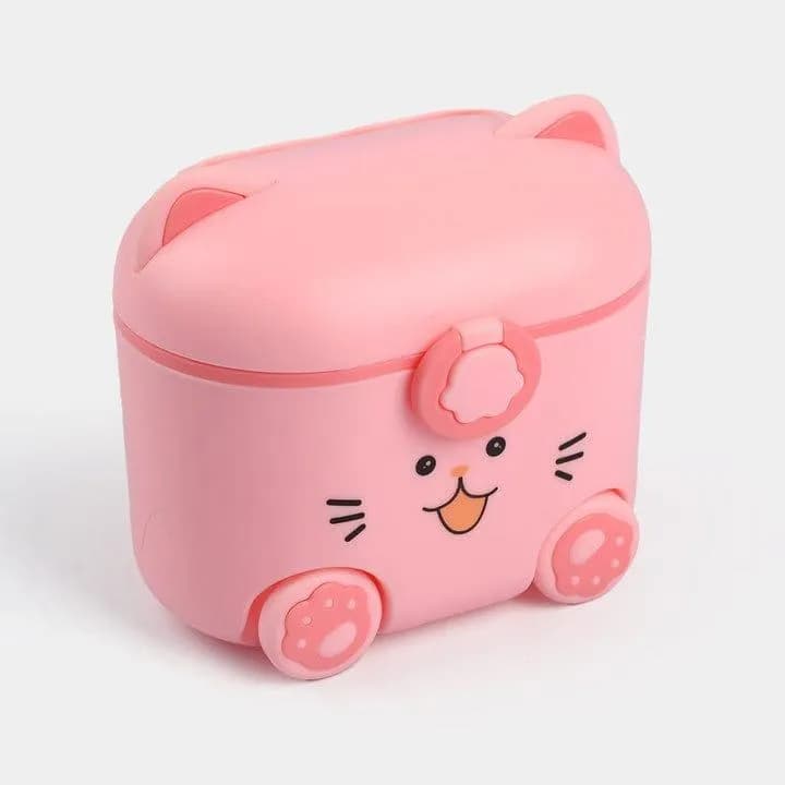 Cute Cat Design Plastic Milk Container Set of 10